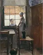 窓際の少年と少女 (1888/1889)