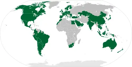 International presence of Starbucks stores