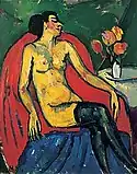 「バラの花束とヌード」(1911)