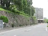 「見おぼえの石垣が眼の前に現れた。横に長かった石垣は削られて短かくはなっているが、たしかに私が清水の板櫃尋常高等小学校に通っているとき毎日見ていた石垣だった」