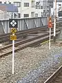 281系・381系など形式を表記した例（大阪環状線西九条駅）
