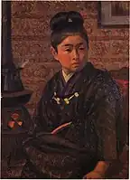 1915年(大正4年)「ストーブをたく少女」