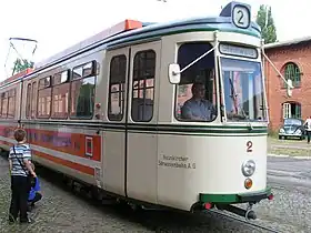 博物館で保存されているノインキルヒェン市電の車両（2）（2004年撮影）