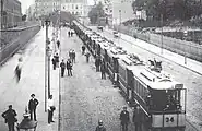 電化初年のハレ市電（1891年撮影）