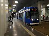 地下化された中央駅電停(2016年撮影)