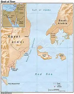 チラン島Tiran Islandの位置