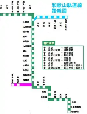 路線図(1971年廃止当時)