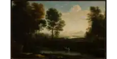 工房作『溺死から救われたプシュケのいる風景（キューピッドとプシュケ）』1665年-1670年 デビッド・オウズリー美術館（英語版）所蔵