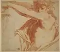アンニーバレ・カラッチ『洗礼者ヨハネ像のための習作』 (1588年)、大英博物館、ロンドン