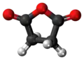 Ball-and-stick model of the succinic anhydride molecule