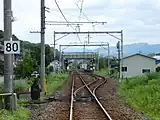 駅構内（2006年7月、踏切より）