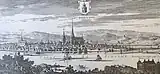 1620年に成立したトルニオの町。1716年に出版された、エリク・ダールベルグ（英語版）による古代と現代スウェーデン（英語版）より。