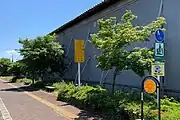 駅前からあがの市民病院、阿賀野高校を経て水原総合体育館・阿賀野市役所に至る歩行者自転車道(2020年5月)