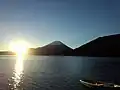 本栖湖北岸からの日の出