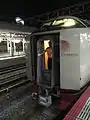 連結作業中の前面（2015年8月 岡山駅）