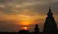 夕日に染まるダッタ寺院