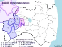 新潟県内・福島県内における供給区域の範囲(1940年時点)