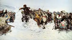 『雪の町の占領(ロシア語版)』、1891年