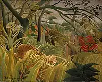 《熱帯嵐のなかのトラ》1891年、ナショナル・ギャラリー蔵（ロンドン）