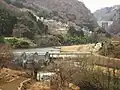 裾花ダム（奥）と湯の瀬ダム（手前）