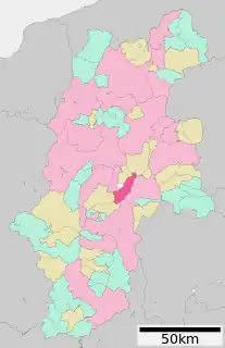 諏訪市位置図