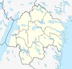 イーケネス城の位置（エステルイェータランド県内）
