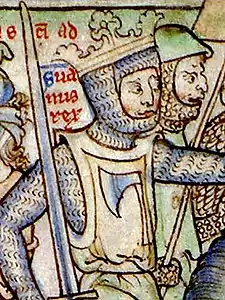 Sweyn Forkbeard, from an architectural element in the Swansea Guildhall, Swansea, Wales