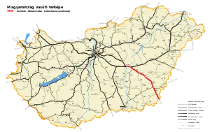 ソルノク - ベーケーシュチャバ - レーケシュハーザ線の路線図