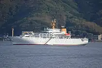 浦郷仮泊中の大成丸(4代目)