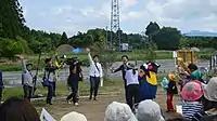『英太郎のかたらんね』中継コーナー「くまモンとかたらんね」の様子（2017年）