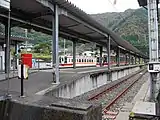 1番線ホームにある車止め（2008年10月）