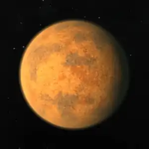 TRAPPIST-1cの想像図(2017年2月時点の観測データに基づいたもの)