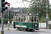 動態復元されたオーバーハウゼン市電の旧型電車・TW 25（2014年撮影）