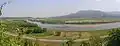 高舘義経堂から見た束稲山と北上川（2008年6月撮影）