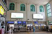 駅舎2階が旧ホテル部分（復元予定）