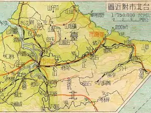 戦後の1947年の台北付近地図