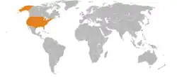 TaiwanとUSAの位置を示した地図