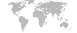 ROCとUkraineの位置を示した地図