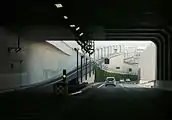 名二環内回り分岐部内回りは掘割区間からの分岐