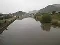 最下流部の丹後町間人を流れる竹野川