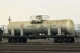 国鉄タキ8000形、アコタキ80001986年4月26日、郡山操車場「純アルミ」が未標記