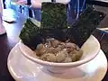 たこわさびに海苔を添えたもの（カンザスシティにて）