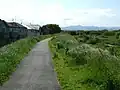 右岸 谷地川溯上中の舗装路