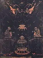 須弥座正面（舎利供養図）