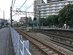 当駅より本川越方へ進んだ所にある電車止め(2020年8月2日)