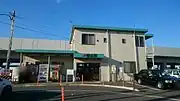 高架化工事の際の仮駅舎(2015年12月)