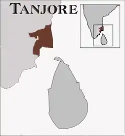 タンジャーヴール・マラーター王国の位置