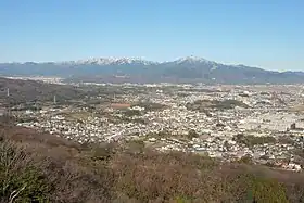 テレビ塔にある展望台から望む丹沢山地