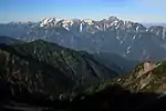 唐松岳頂上山荘から望む立山連峰（2018年7月）