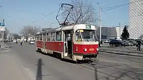 ハルキウ市電の主力車両・タトラT3(2016年撮影)